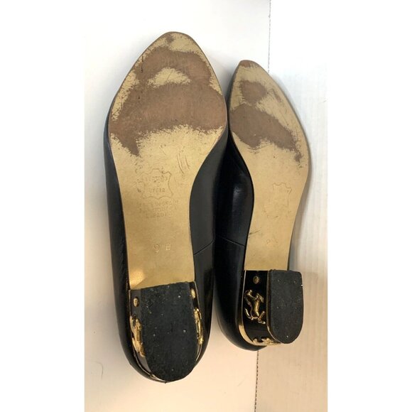 Black Slip On Leather Flats Loafer Shoes Horse Accents Spain Womens Sz 9 - Picture 6 of 10